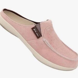 Cozy Pink Suede Mules